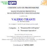 certificato di sanificatore